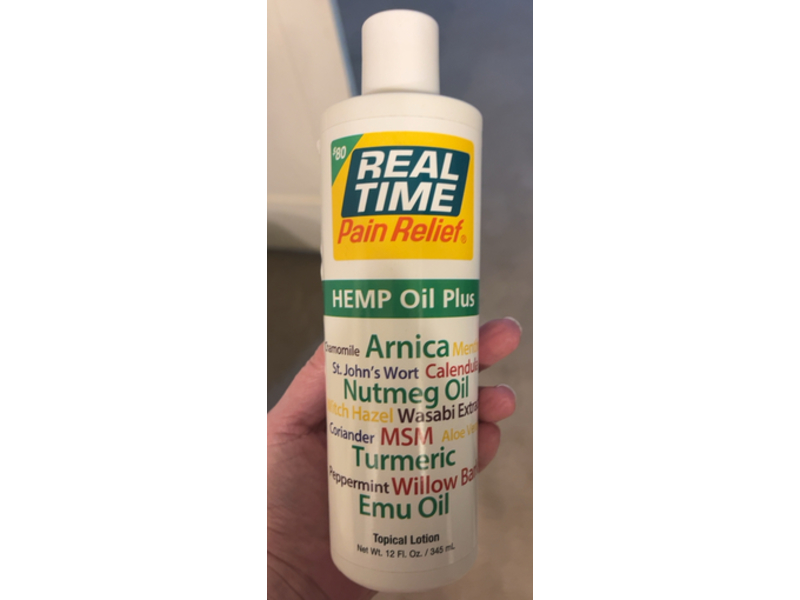 Real Time Pain Relief Topical Lotion, Hemp Oil Plus, 12 fl oz/345 mL