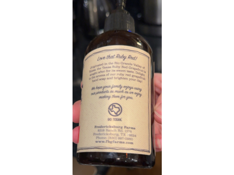 Fredericksburg Farms Texas Handmade Hand Soap, Texas Ruby Red & Grapefruit, 8 oz/228 g