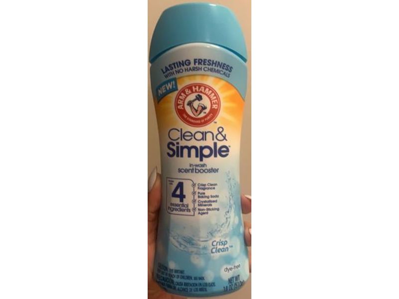 Arm & Hammer Clean & Simple In-Wash Scent Booster, Crisp Clean, 18 oz/510 g