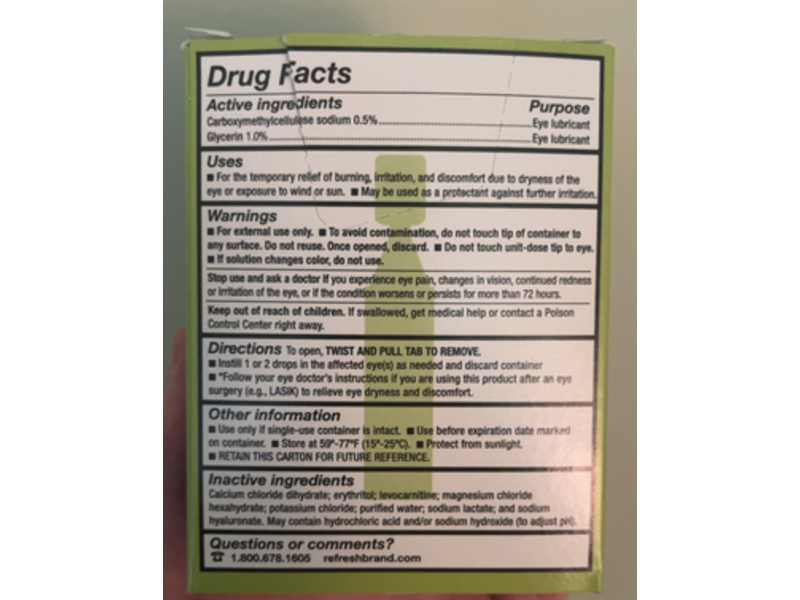 Refresh Relieva Pf Lubricant Eye Drops, 0.01 fl oz/0.4 mL