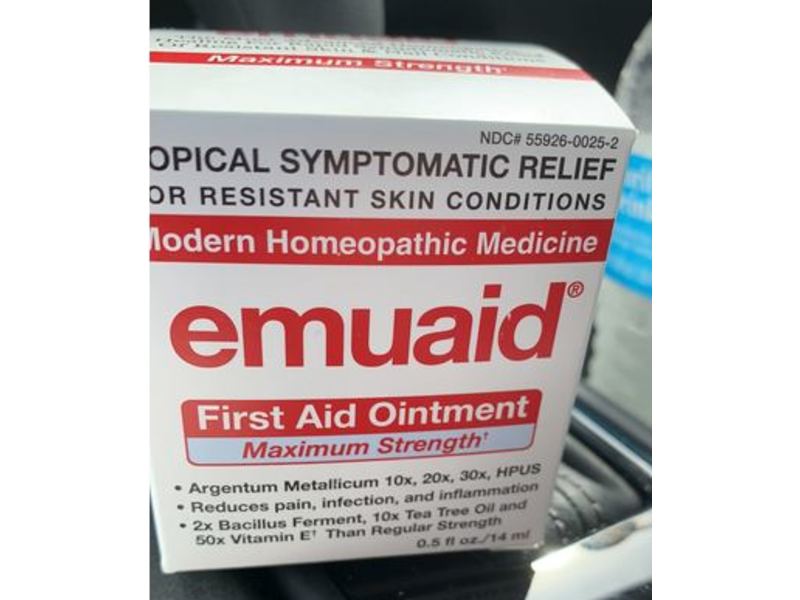 Emuaid First Aid Ointment, Maximum Strength, 0.5 fl oz/14 mL