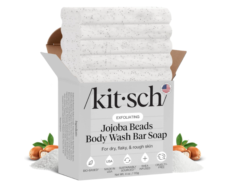 kitsch Exfoliating Jojoba Bead Body Wash Bar, 4 oz/113 g