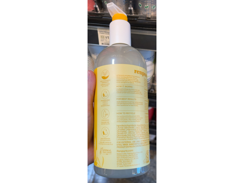 Renpure Ultra Smoothing Plant - Based Shampoo, Marula Oil & Aloe, 24 fl oz/710 mL