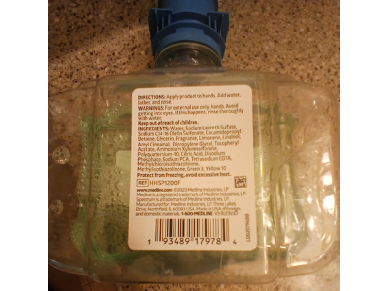 Medline Spectrum Advanced Foaming Hand Soap, 40.6 fl oz/1200 mL