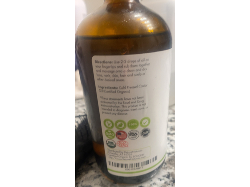 RejuveNaturals Castor Oil, 16 fl oz/473 mL