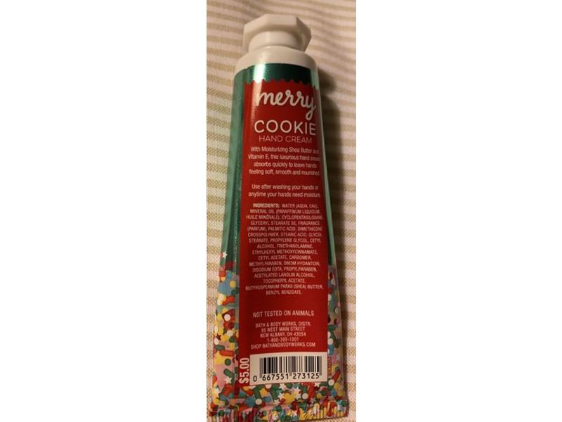 Bath and Body Works Merry Cookie Hand Cream, Shea Butter, 1fl oz/29 mL