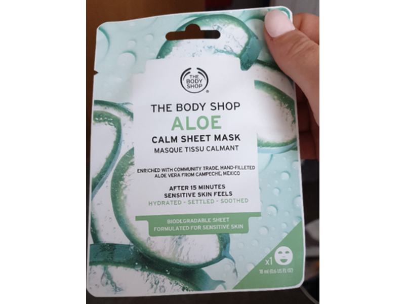 The Body Shop Calm Sheet Mask, Aloe, 0.6 fl oz/18 mL