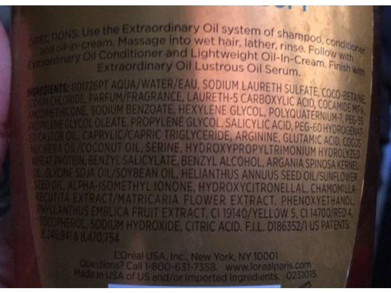 L'Oreal Paris Hair Expert Extraordinary Oil Shampoo, 25.4 fl oz/750 mL
