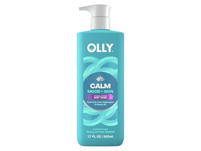 Olly Calm Body Wash, Eucalyptus Amber, 17 fl oz/502 mL