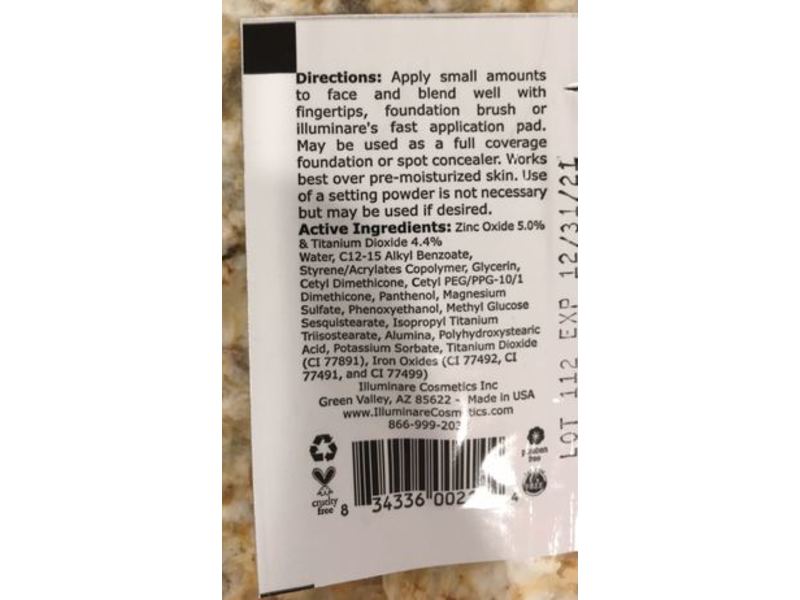 Illuminare Concealing Mineral Foundation, SPF 20, Sienna Sun, 0.17 fl oz/0.5 mL