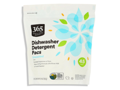 365 By Whole Foods Market Dishwasher Detergent Pacs, Unscented, 20 oz/567 g, 45 Pacs