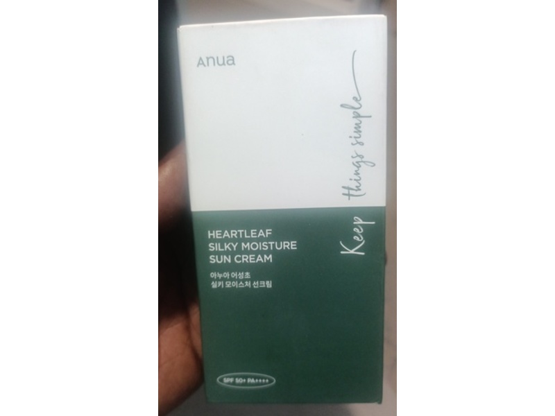Anua Heartleaf Silky Moisture Sun Cream, SPF 50+, 1.69 fl oz/50 mL