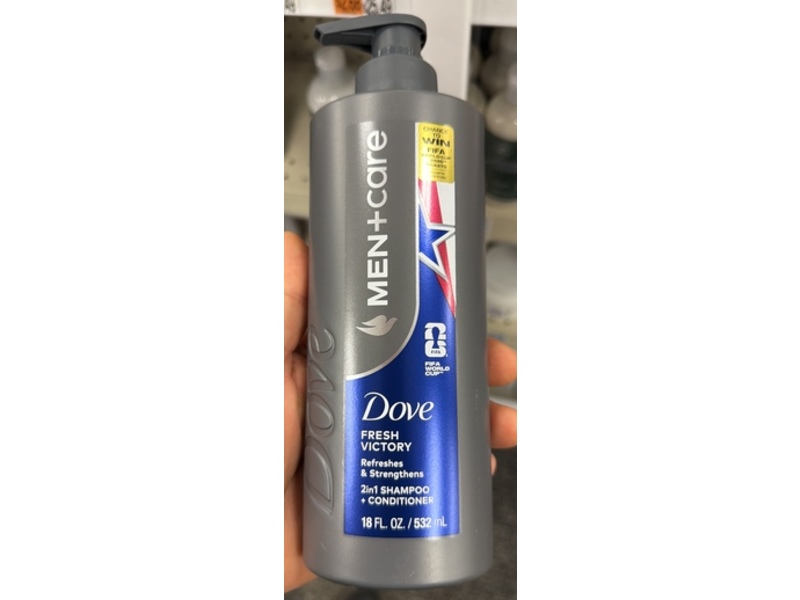 Dove Men+ Care Fresh Victory 2 In 1 Shampoo+Conditioner, 18 fl oz/532 mL