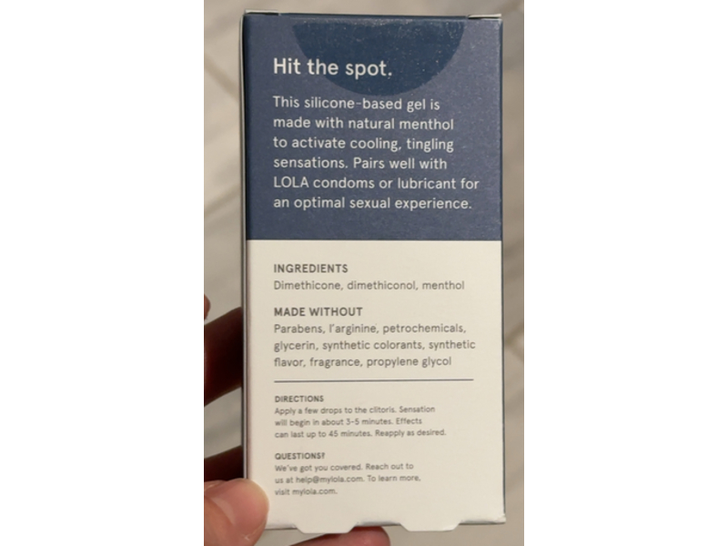 Lola Pleasure Gel, Tingling Mint, 0.34 fl oz/10 mL