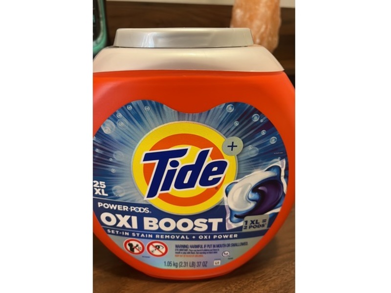 Tide Oxi Boost Laundry Detergent Pods, 37 oz/1.05 kg, 25 Pods