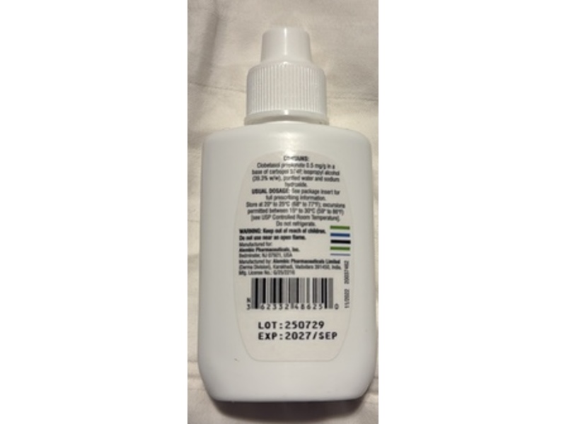 Clobetasol Propionate Topical Solution USP, 0.05%, 25 mL, Alembic (RX)