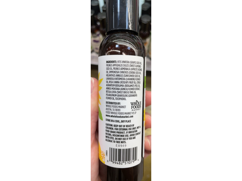 365 Whole Foods Market Active Blend Massage & Body Oil, Arnica, 4 fl oz/118 mL