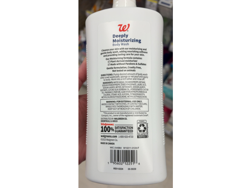 Walgreens Deeply Moisturizing Body Wash, 34 fl oz/1 L