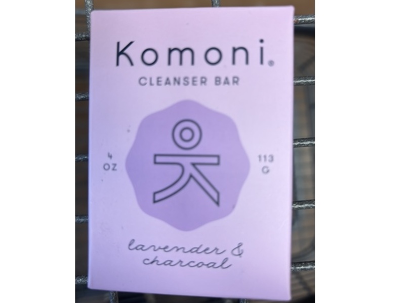 Komoni Cleanser Bar, Lavender & Charcoal, 4 oz/113 g