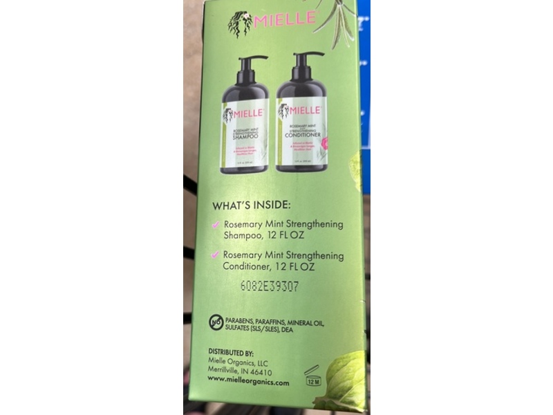 Mielle Strengthening Shampoo & Conditioner Duo, Rosemary Mint, 12 fl oz/355 mL
