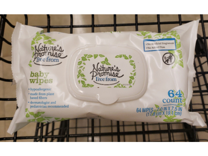 Nature's Promise Baby Wipes, Free From, 64 Count