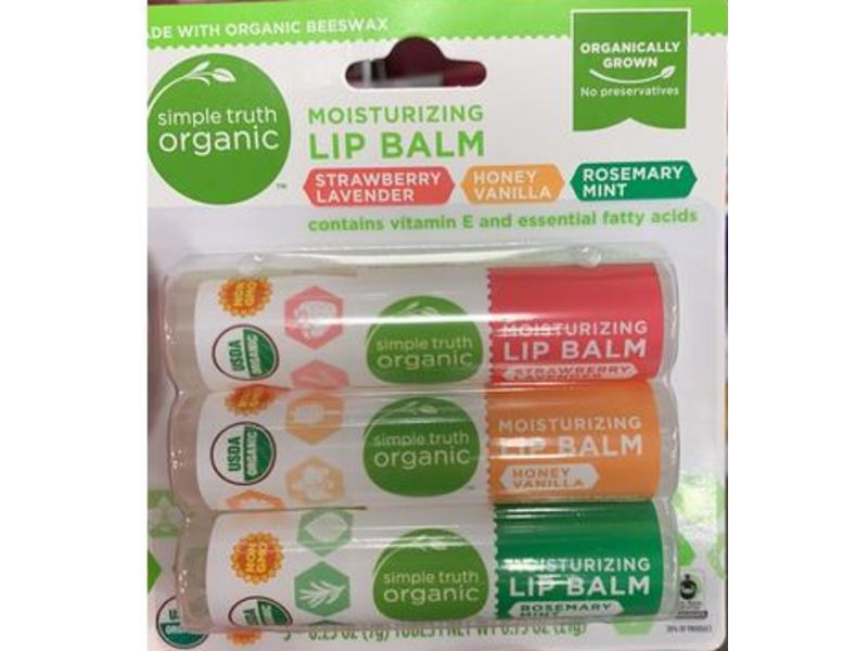 Simple Truth Organic Moisturizing Lip Balm Variety Pack, 0.75 oz/21 g, Pack Of 3