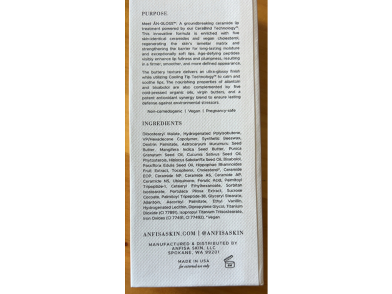 Anfisa Skin An-Gloss Ceramide Lip Treatment, 0.5 fl oz/15 mL