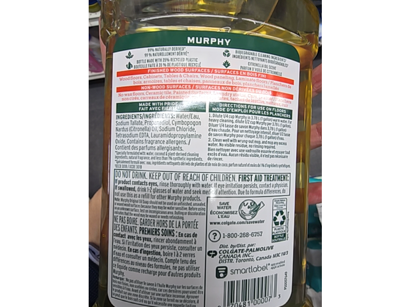 Murphy Concentrated Wood Cleaner, 32 fl oz/946 mL