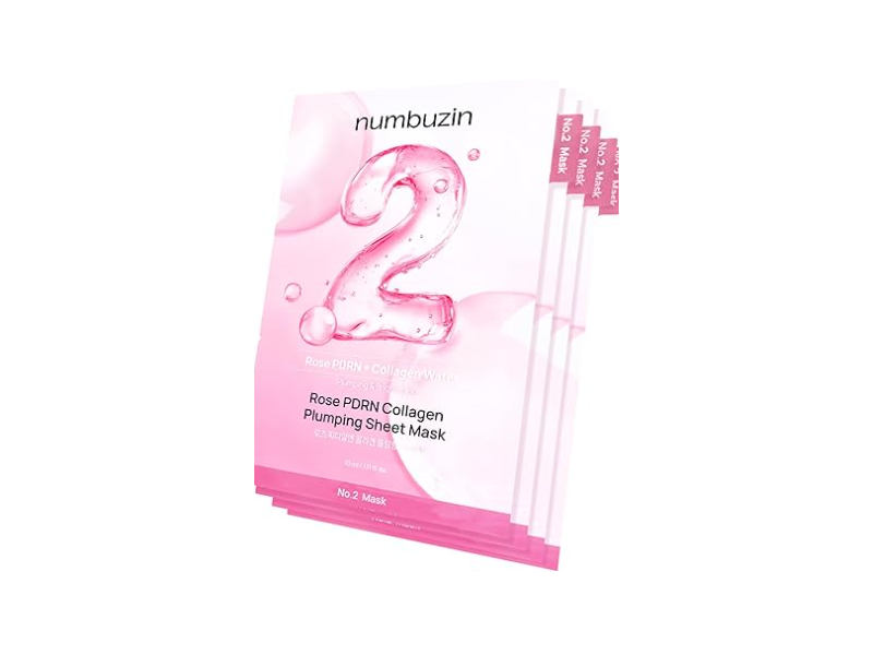 Numbuzin Plumping Sheet Mask, Rose PDRN + Collagen Water, 1.11 fl oz/33 mL