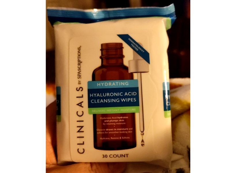 Spascriptions Hydrating Cleansing Wipes, Hyaluronic Acid, 30 Count