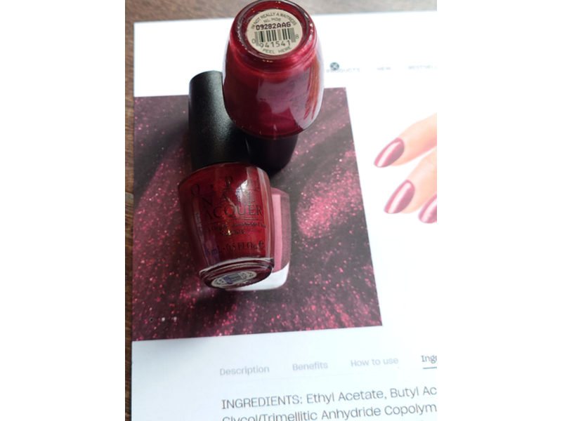 O.P.I Nail Lacquer, I'm Not Really A Waitress, 0.5 fl oz/15 mL