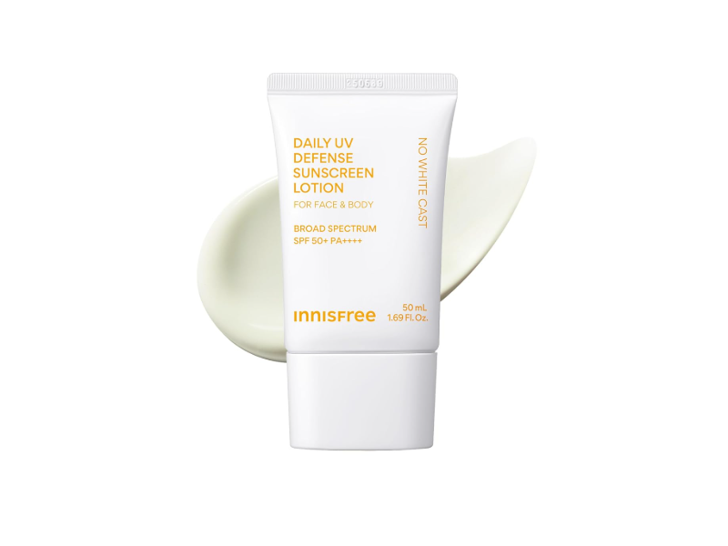 Innisfree Daily UV Defense Sunscreen Lotion, SPF 50+ PA++++, 1.69 fl oz/50 mL