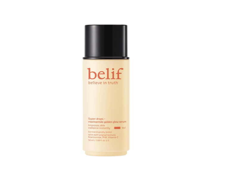 Belif Super Drops Niacinamide Golden Glow Serum, Niacinamide, Pha & Vitamin C, 1.69 fl oz/50 mL