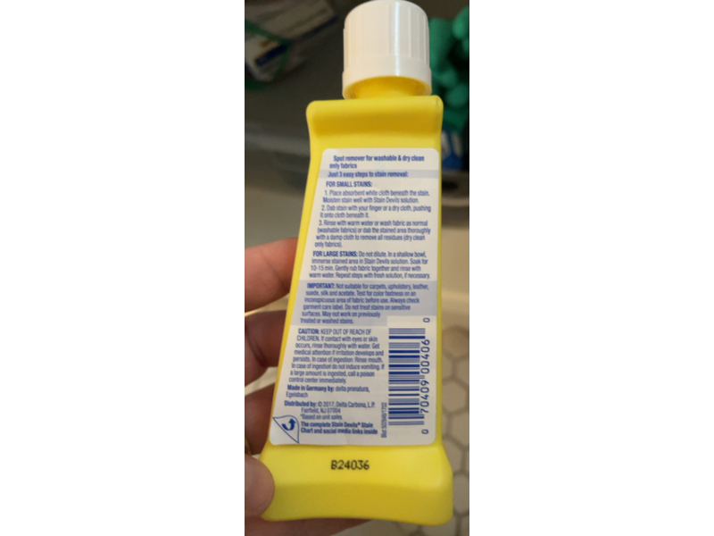 Carbona Stain Devils Stain Remover, Blood + Dairy & Ice Cream, 1.7 fl oz/50 mL