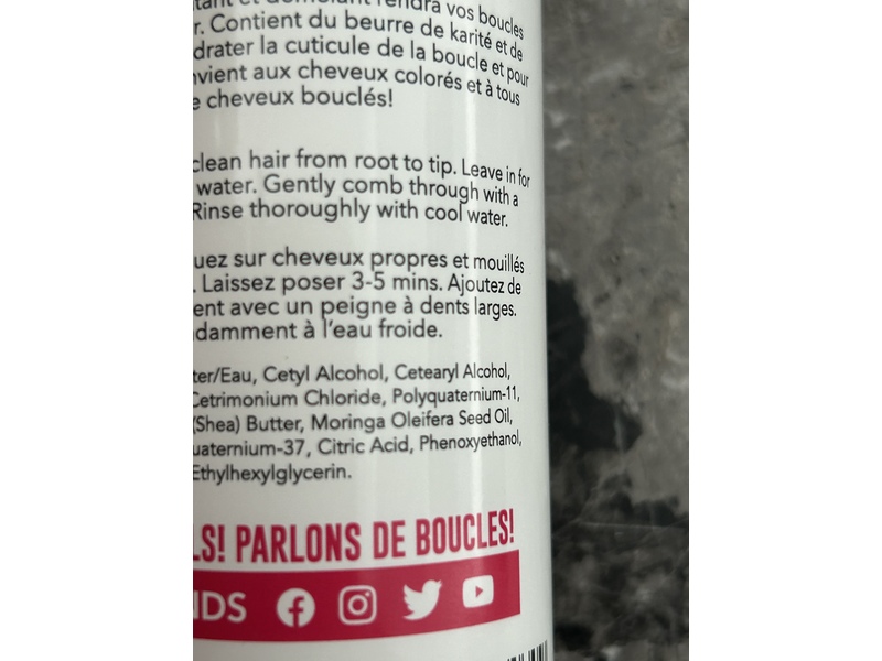 LUS Love UR Curls Silicone-Free Revitalisant Conditioner with Shea Butter and Moringa Oil, Fragrance-Free, 8.5 fl oz (250 mL)