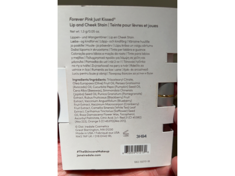 Jane Iredale Just Kissed Lip & Cheek Stain, Forever Pink, 0.05 oz/1.3 g