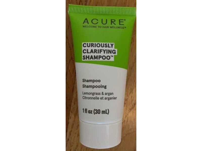 Acure Curiously Clarifying Shampoo, Lemongrass & Argan, 1fl oz/30 mL