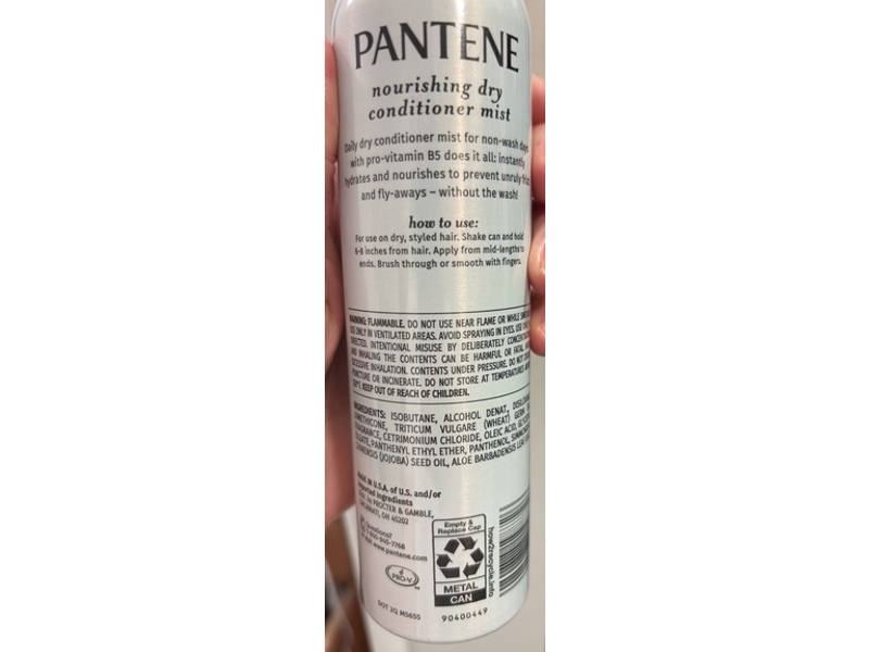 Pantene Dry Conditioner Mist, Nourishing, 3.9 oz/112 g