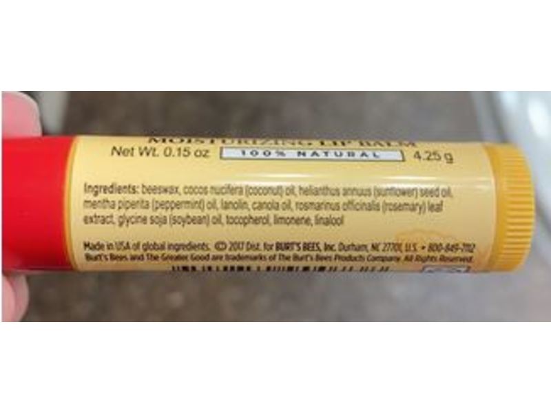 Burt's Bees Moisturizing Lip Balm, Peppermint, 0.15 oz/4.25 g