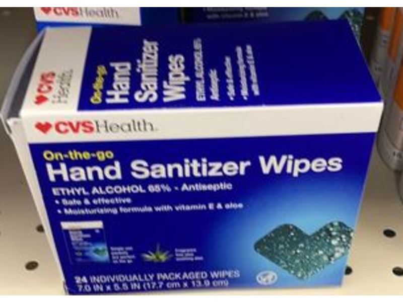 CVS Health On-The-Go Hand Sanitizer Wipes, 24 Count