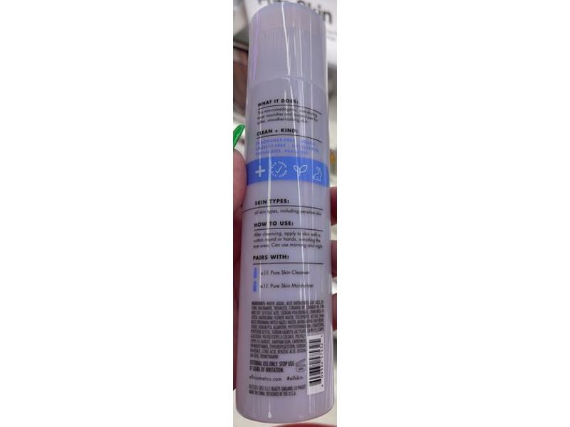 e.l.f. Skin Pure Skin + Dermatologist Developed Toner, 5.07 fl oz/150 mL