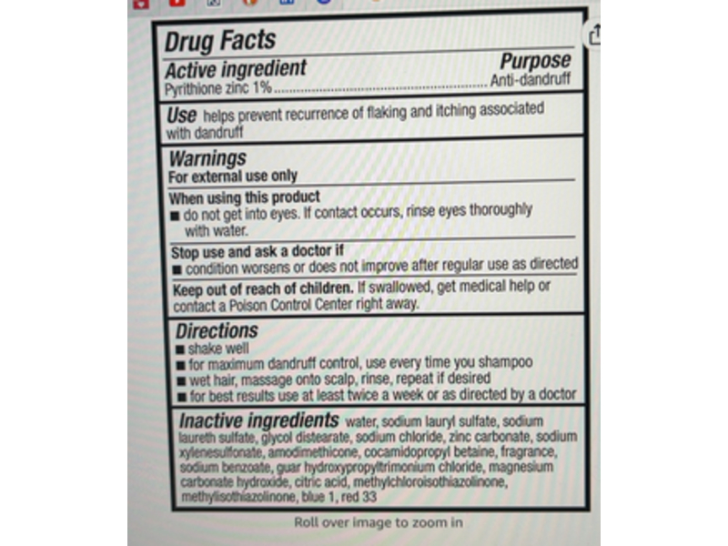 Amazon Basics Dandruff Shampoo, 33.8 fl oz/1 L