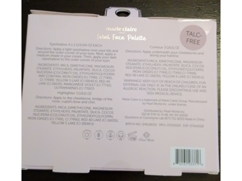 Marie Claire Total Face Eyeshadow Palette, Smokey Delight, 0.04 oz/1 g