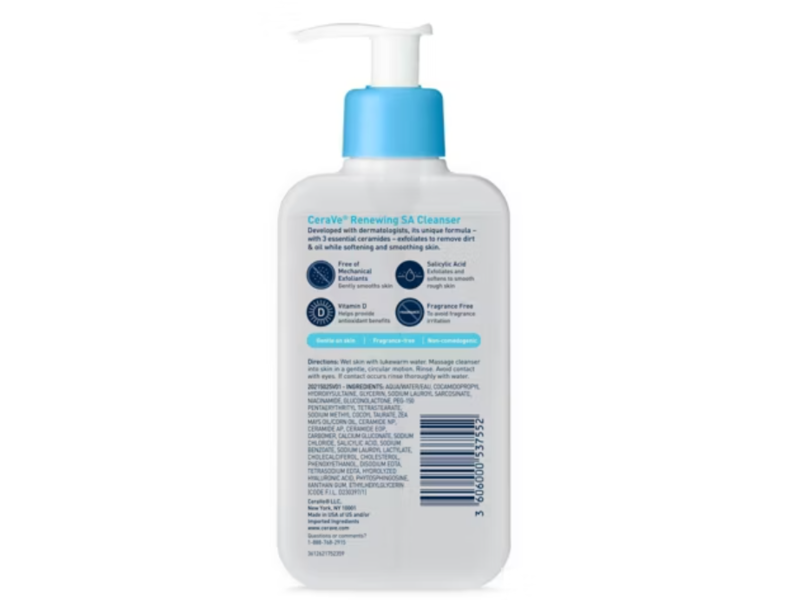 CeraVe SA Smoothing Cleanser, 16 fl oz/473 mL