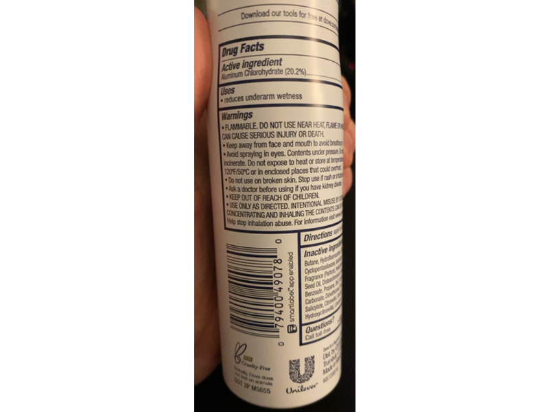 Dove Teens Antiperspirant, Blue Raspberry, 3.8 oz/107 g