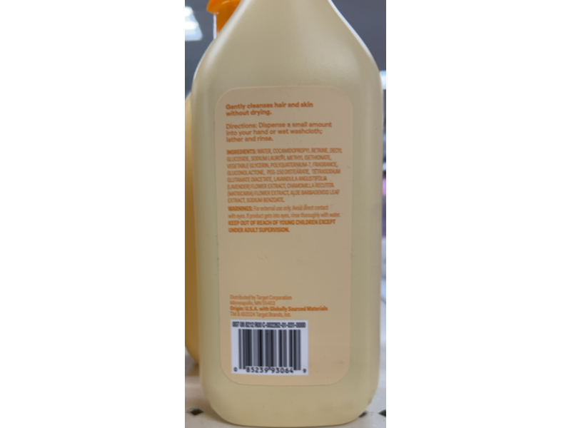 Up&Up Shampoo & Baby Wash, Honey Oat, 20 fl oz/591 mL