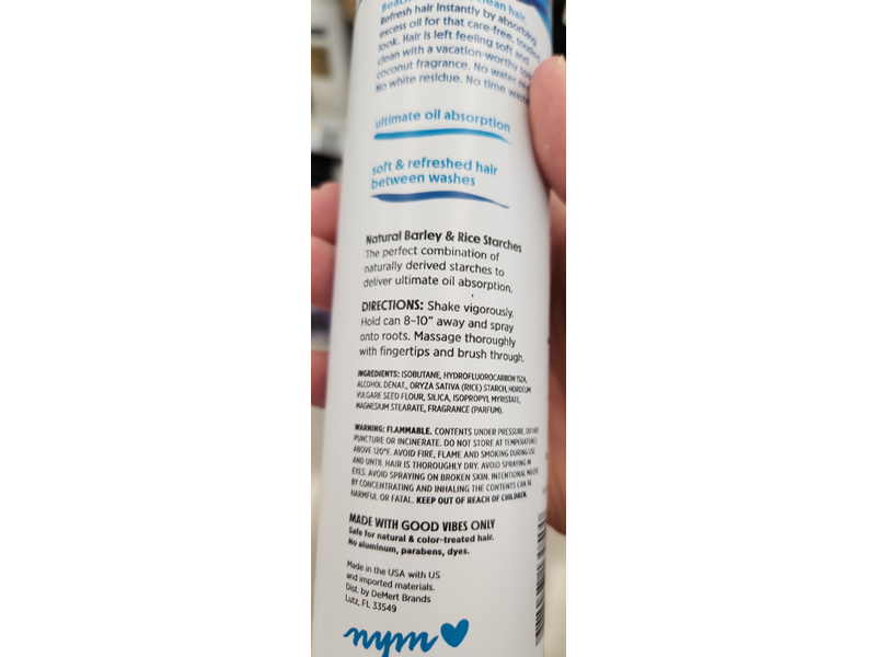 Not Your Mother's Texturing Brach Babe Dry Shampoo, Toasted Coconut, 7 oz/198 g