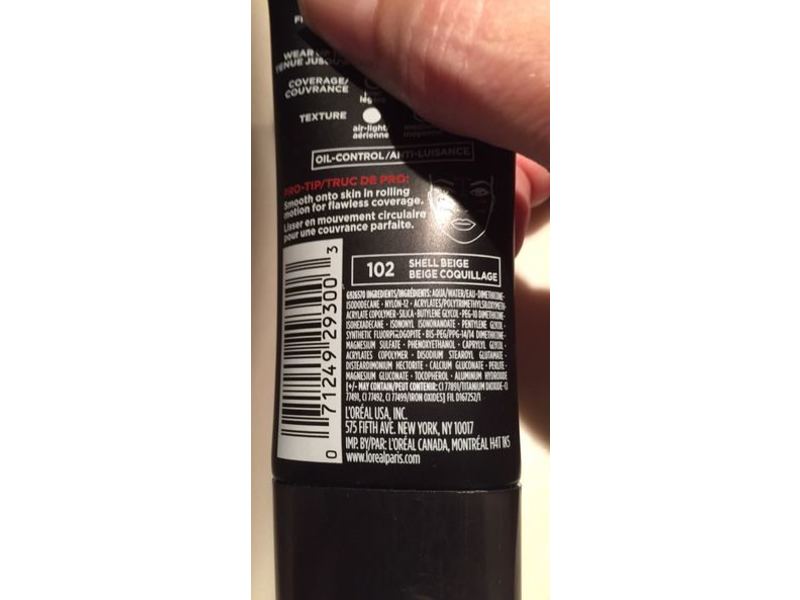 L'Oreal Paris Infallible Pro-Matte Foundation Makeup, Shell Beige, 1 fl oz.30 mL