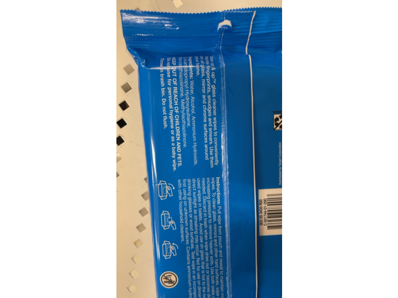 Up & Up Glass Specialty Wipe, Ammonia, 5.5 oz/155 g, 28 Count