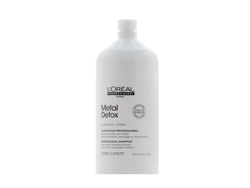 L'Oreal Paris Metal Detox Professional Shampoo, Glicoamine + Ionene, 50.7 fl oz/1500 mL